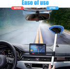 Windshield Cleaning Tool, Car Window Cleaner with Extendable Long Handle and 4 Washable Reusable Microfiber Pads, Auto Interior Exterior Glass Wiper Cleaning Kit Universal for Office and Home (Blue)