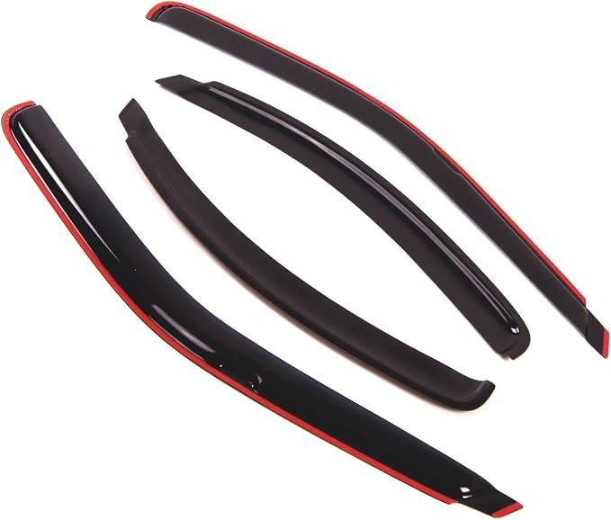 WD2-140i Dark Smoke 4 Pcs Set Window Visor (in-Channel) Deflector Rain Guard Compatible with 1995-2000 Ford Contour