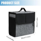 Car Trunk Organizer,Soft Felt Car Bag Organizer 12x7x12 inch Folding,for Honda CRV Civic Accord Ford Focus Fusion Toyota RAV4 Jeep SUV/Truck/Sedan（Gray
