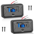 90W 12V USB Outlet Panel Wall Mount, Dual 36W USB C and QC 3.0 18W Car USB Port Charger with Voltmeter Button Switch, Waterproof 3 USB Multi Port Power Outlet DIY 12V Accessories for Car Bus RV -2 PC
