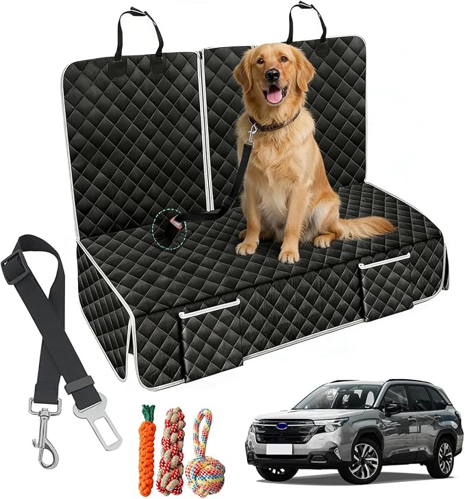 2026 New Dog Car Seat Cover for Back Seat, Fits for Subaru Crosstrek Forester Outback Impreza Legacy WRX Solterra Accessories, Waterproof & Non-Slip Pet Bench Backseat Cover