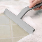 JustHang Shower Squeegee for Glass Doors, All-One-Piece Award-Winning Silicone Squeegee with Built-in Hook for Bathroom, Window, Mirror, Tile Wall, Car, Streak-Free Cleaner Tool,10-Inch Gray