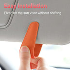 Sunglass Holder for Car Visor Sunglasses Clip Magnetic Leather Glasses Eyeglass Holder Truck Car Interior Accessories Universal for Woman Man -Orange
