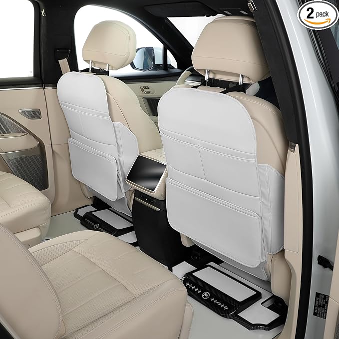 Seat Back Protector,Shields Seat Backs From Kicks and Adds Storage | kick mats back seat protector easy to install and clean, well-crafted, sturdy, durable and stylish.2 Pack