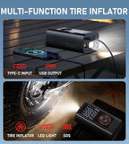 Tire Inflator Portable Air Compressor, Cordless Air Pump for Car Tires, 150PSI Portable Tire Inflator, LCD Dual Screen, Electric Pumps for Car Bike Motorcycle Balls