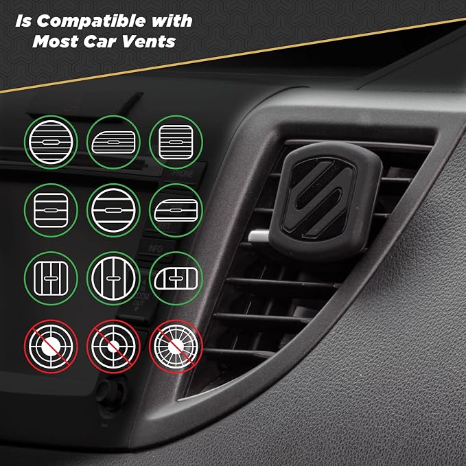 MAGVM2B-2PKBP0 MagicMount Magnetic Phone Mount for Car Air Vent, Universal Cell Phone Holder for Car Vent Mount, Strong Magnet Hold, Compatible with iPhone, Samsung, & All Devices (Pack of 2)