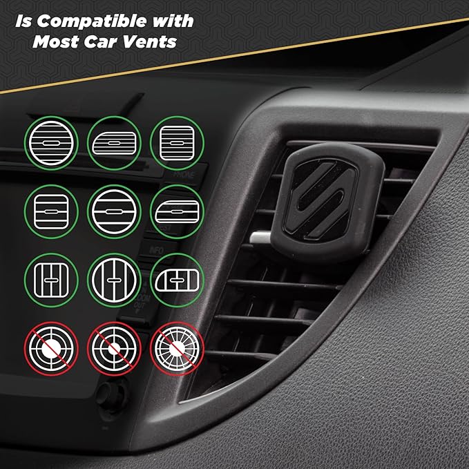 MAGVM2B MagicMount Magnetic Cell Phone Stand, Hands-Free Cellphone Holder for Car Vent Phone Mount Compatible with iPhone, Samsung and all Mobile Android Phones, Not Compatible with MagSafe