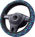 Purple Skull And Flower Auto Car Steering Wheel Cover Universal 15 Inch Neoprene Interior Decor Protection Accessories