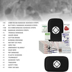 279PCS Small Travel First Aid Kit Supplies for Business, First Aid Emergency Set Backpacking Essentials Items Trauma Survival Kits for Outdoor Adventure, Black