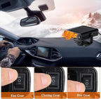2 Pcs 12v 150w Portable Car Heater for Vehicle Plugs into Cigarette Lighter, 360° Rotatable Windshield Defroster, 2 in 1 Auto Heater Fan Defogger Warmer Electric for Cars SUV Universal(Black)