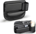 Car Seat Gap Filler Organizer, Universal Premium Leather Seat Organizer with Cup Holder, Seat Gap Storage Box with Bottle Holder, Car Leather Gap Bag Front Center Console Seat (Passenger Side)