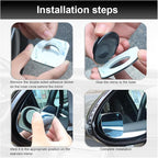 ZIMISI Fan-Shaped Blind Spot Car Mirror, 2" HD Glass Wide Angle Convex Mirror with Adjustable Stick, 360 Degree Frameless Rear View Mirrors for Car, SUV,Truck (Fan-Shaped)