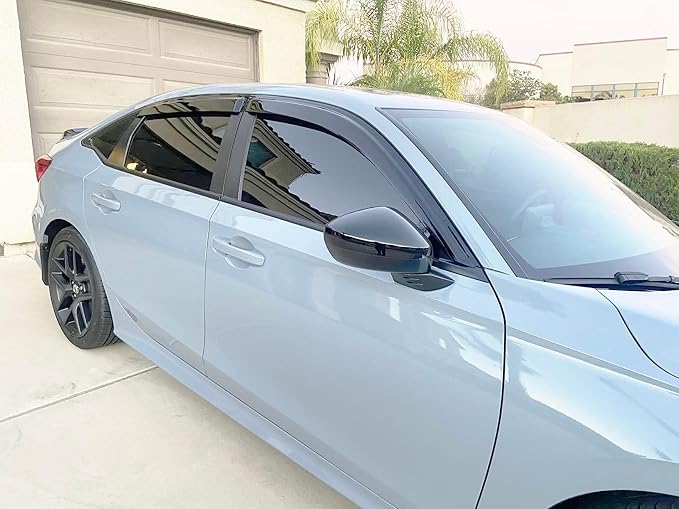2022-2026 Tape-On Rain Guards for Honda Civic Sedan Side Window Visor Deflectors Lx Ex Si Hpt Sport Touring Durable Vent Shades 2023 2024 2025