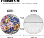 Steering Wheel Sun Cover Boho Floral Car Accessories for Women 17 inch Universal Anti-Heat Steering Wheel Sun Block Cover for Cars SUV Trucks Sedan