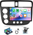 【Built-in DSP】Android Car Stereo for Honda Civic 2001 2002 2003 2004 2005 Radio Wireless Carplay Android Auto GPS Chip, 9 Inch Touch Screen 26UIs Mirror Link Bluetooth WiFi FM/RDS Backup Camera
