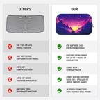 Car Windshield Sun Shade - Reflector Sunshade Offers Ultimate Protection for Car Interior, Cool Reflective Sun Blocker Fits Small Sedans, Mini SUVs