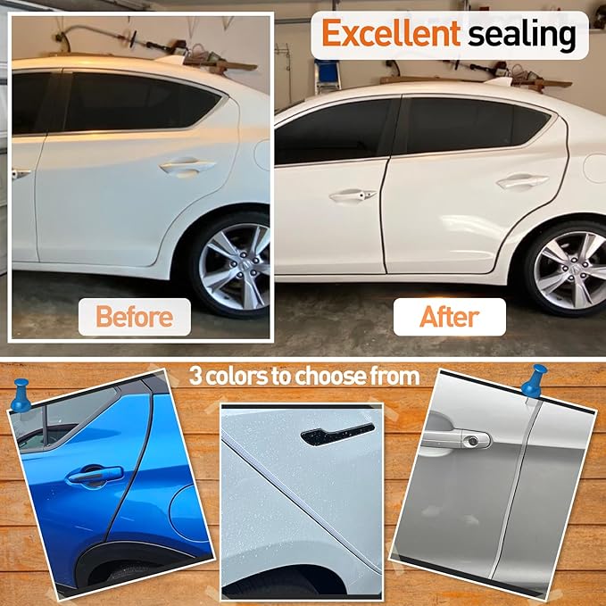 Car Door Edge Guards, 32.8Ft(10m) Car Door Protector Edge Guards Rubber Seal, Doors Edge Trim U Shape Edge Guards for Cars Trucks Suvs (Gray)