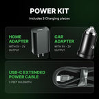 and Power Kit Bundle Deal - 1 bundle - Tire Inflator Portable Air Compressor with Power Kit for Charging on The Road - Cordless Air Pump for Car Tires, Motorcycle, Bicycle, Balls