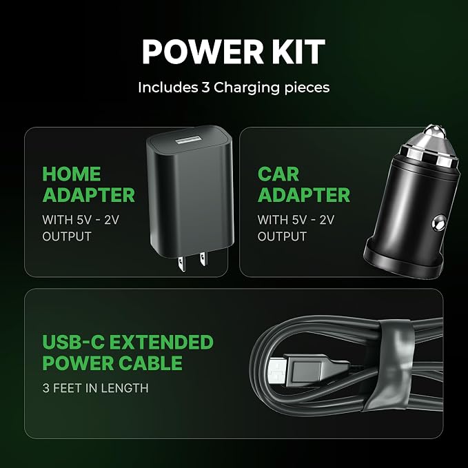 and Power Kit Bundle Deal - 1 bundle - Tire Inflator Portable Air Compressor with Power Kit for Charging on The Road - Cordless Air Pump for Car Tires, Motorcycle, Bicycle, Balls