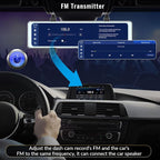 Mirror Dash Cam with Wireless Apple Carplay&Android Auto,11.26" Voice Control Rear View Mirror 1080P Front and Rear View Dual Cameras,FM Transmitter,Night Vision,Parking Assistance, WDR,Loop Recording