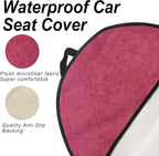 Waterproof Car Towel Seat Covers Front Seats for After Gym Workout,Auto Universal Interior Sweat Towels Cloth Bucket Carseat Cover Protector for Trucks SUV RV Boat Van (Wine Red with White)