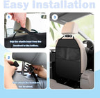 2PCS Back Seat Cover for Kids,Anti-Slip Design Kick Mats Back Seats Protector with 2 Storage Mesh Pockets for Cars,Easy-to-Clean Backs of Seats Protector for Kids Feet Car Seat