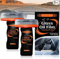 2pcs Glass Oil Film Remover for Car, Glass Emulsion Cleaner, 100ml Roll-On Glass Compound with Cleaning Board, Removes Oil Film & Smudges, Oil Film Cleaning Brush for Car Windows