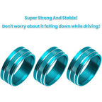 Audio Air Conditioning Button Cover Decoration Twist Switch Ring Trim for Jeep Wrangler JK JKU Patriot 2011-2018, Compass 11-16, Liberty 08-12, Dodge Challenger 08-14 Interior Accessories (Light Blue)