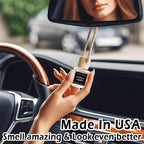 C Classy Hanging Car Air Freshener 2 Pack, Vanilla Amber Essential Oil Diffuser, Long-Lasting Fragrance, Cute Glass Bottle Car Accessories for Women & Men, Made in USA