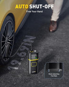 Tire Inflator Portable Air Compressor - 150PSI Bike Pump 1Min Fast Inflate with Tire Pressure Gauge, 5200 mAh, LED Light, Car Accessories Air Pump for Auto, Moto, Bike Car Gifts for Men