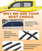 Extra-Thick Window Rain Guards Fit for Chevrolet (Chevy) Silverado GMC Sierra 1500 2500HD 3500HD Crew Cab 2019-2026 Tape-on Window Deflectors Rain Guards Vent Visors Truck Vent Shades
