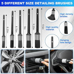 Windshield Cleaner Tool, Car Interior Cleaning Kit, Car Detailing Kit Interior Cleaner with10Pcs Detailing Brush Set, Gray Auto Detailing Supplies & Accessories