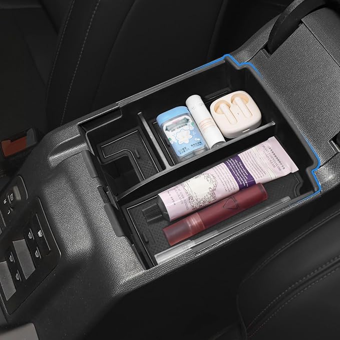 2026 Upgrade Center Console Organizer fit for 2025 2026 Ford Bronco 4 Door Bronco Center Console Storage with Rubber Mats for Ford Bronco 2025+ Storage Accessories|Not for 2 Dooor/Manual/Sport Model