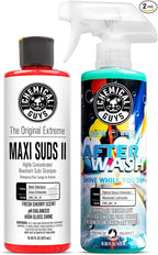 CWS_101_16A Car Wash, Dry & Shine Bundle - Maxi-Suds II Foaming Car Wash Soap, 16 oz, Cherry Scent + After Wash Gloss Boosting Drying Aid (16 oz) (2 Items)