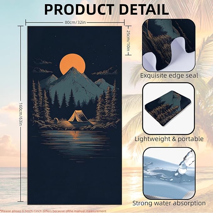 2 Pack Car Towel Seat Covers with Storage Bag, Multifunctional Towel for Gym Outdoor Sport, Picnic, Beach, Pet Dog Travel,Non-Slip Washable Car Seat Protector (Camping)