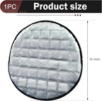 1 PC Car Steering Wheel Sun Shade, 16.93" Aluminum Foil Material Car Driving Handle Cover, Thickened Slip-on Steering Wheel Sunshade Protector, Universal for Most Cars SUVs Trucks (Silver)