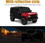 600D Cab Cover Windproof Sunshade Cover Compatible with 2021-2024 Ford Bronco 2 Door, 6-Layer Protection Frost Wiper & Mirror Covers Protect from Sunshine, UV, Snow, Rain(Not fit Bronco Sport)
