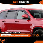 Rain Guards Fit for Jeep Grand Cherokee 2011-2021, Tape-On Durable Side Window Deflector 2011 2012 2013 2014 2015 2016 2017 2018 2019 2020 2021 Grand Cherokee Rain Guard Black 4 PCS