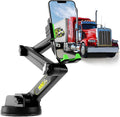 Cell Phone Mount for Truck Phone Holder for Truck Drivers - Heavy Duty Suction Cup, iPhone Holder for Dashboard Window 16.9 inch Long, for iPhone & Samsung, Big Rig Trucker, Green