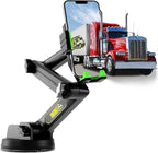 Cell Phone Mount for Truck Phone Holder for Truck Drivers - Heavy Duty Suction Cup, iPhone Holder for Dashboard Window 16.9 inch Long, for iPhone & Samsung, Big Rig Trucker, Green
