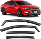 Voron Glass in-Channel Extra Durable Rain Guards for ChevyMalibu 2016-2025, Window Deflectors, Vent Window Visors, 4 Pieces - 220228