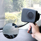 Car Heater, 2 in 1 Modes Fast Heating Cooling Fanswith Cigarette Lighter Plug 360° Rotary Base, 200W 12V Portable Window Defroster Auto Car Heater Windshield Defogger Automobile Windscreen Heater