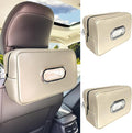 Upgraded 2 Pack Large Car Tissue Holder PU Leather Tissues Box Cover Backseat Rectangular Napkin Holder for Car Fits for 120 Standard Kleenex Tissues Box for Car Organization Accessories Beige