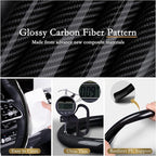 Car Steering Wheel Cover Carbon Fiber, Ultra-Thin Car Steering Wheel Cover,Comfortable & Breathable Microfiber,Universal Fit for Most Cars, Bright Black