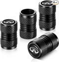 Tire Valve Stem Caps, Compatible with Infiniti Series Stem Cap Universal Car Air Cover Car Accessories for Cars, SUV, Truck, Motorcycles 4pcs （Black）