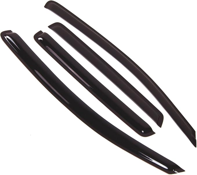 WD2-103 Dark Smoke 4 Pcs Set Window Visor (Outside Mount) Deflector Rain Guard Compatible with 2007-2012 Dodge Caliber Sedan