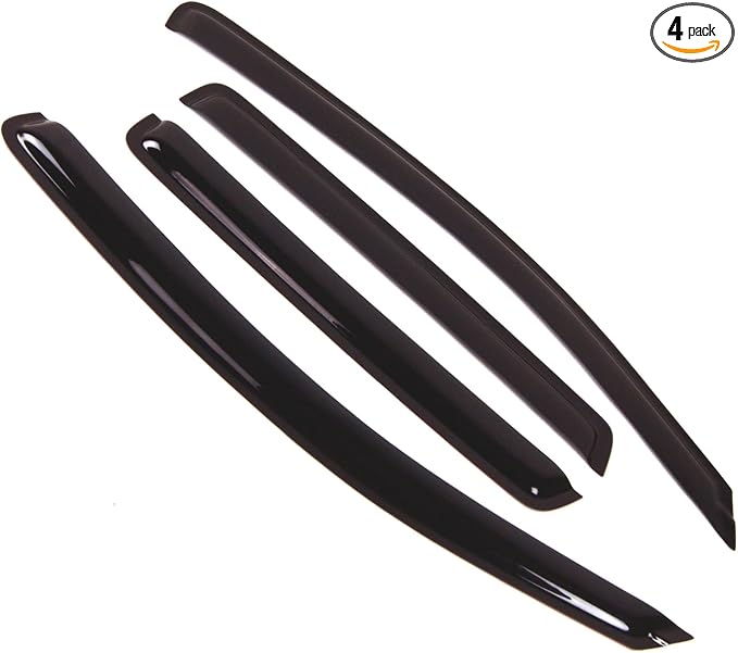 Outside Mount Window Vent Visors Rain Guards Compatible with Dodge Caliber Sedan 2007-2012 | Side Window Wind Deflectors Rain Shields | Smoke Tinted, 4 Pcs Set, DGWV-103