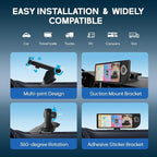 10.26" Wireless CarPlay Screen for Car, Portable Apple Car Play & Android Auto HD Touchscreen with 4K Dash Cam/1080P Backup Camera/GPS Navigation/Mirror Link/FM/Voice Control for All Vehicles
