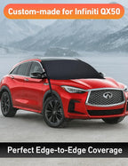 Car Snow Cover Compatible for Infiniti QX50 QX55 | Windshield Cover for Ice and Snow with S-Hook Straps | Heavy-Duty 600D Oxford Winter Car Cover, Waterproof & Anti-Slip