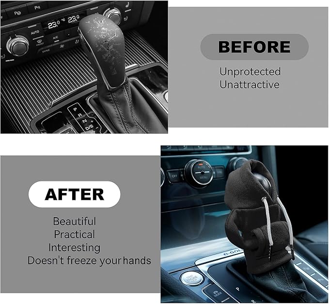 SLLAK Gear Shift Hoodie, Gear Shift Cover, Universal Car Shift Knob Hoodie, Mini Hoodie for Car Shifter, Automotive Interior Cute Gadgets, Car Accessories and Decorations